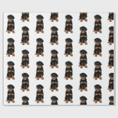 ロットワイラー子犬 ラッピングペーパー (フラット)