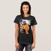 ロットワイラー宇宙飛行士誇りを持った愛国者 Tシャツ (正面フル)