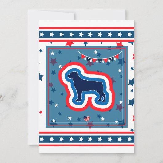 ロットワイラー愛国赤白と青7月4日 シーズンカード (正面)