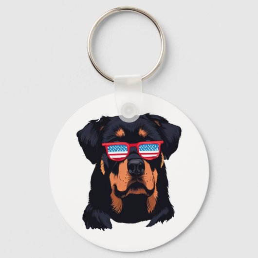 ロットワイラー愛好家の贈り物 キーホルダー (正面)