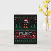 ロットワイラー愛犬家サンタハットクリスマスツリーリグ カード (黄色い花)