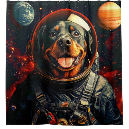 ロットワイラー探索 シャワーカーテン (正面)