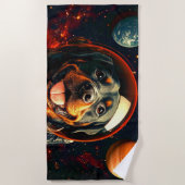 ロットワイラー探索 ビーチタオル (正面)