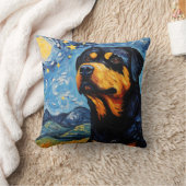 ロットワイラー星空の夜 クッション (ブランケット)