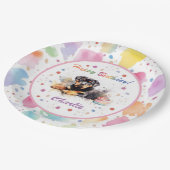 ロットワイラー水彩紙プレート ペーパープレート (アングル)