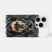 ロットワイラー水彩肖像画 iPhoneケース (裏面横)