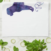 ロットワイラー水彩 キッチンタオル (折り畳み)