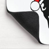 ロットワイラー犬が赤いクリスマスサンタハットを着て マウスパッド (コーナー)