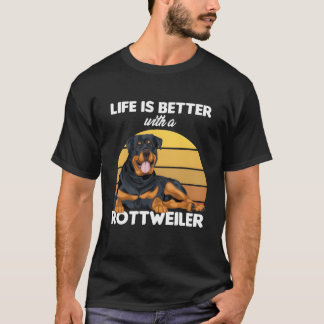 ロットワイラー犬のオーナードッグオーバードッグブリードギフトレトロ Tシャツ