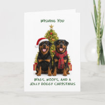 ロットワイラー犬のクリスマス