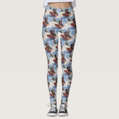 ロットワイラー犬のソリで雪のクリスマス レギンス (正面)