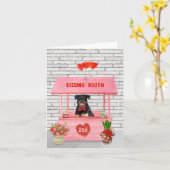 ロットワイラー犬のバレンタインデーキッシングブース カード (黄色い花)