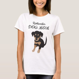 ロットワイラー犬のママ子犬イラスト Tシャツ