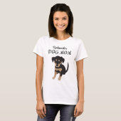 ロットワイラー犬のママ子犬イラスト Tシャツ (正面フル)