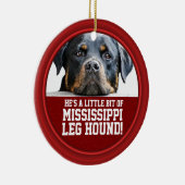 ロットワイラー犬のミシシッピーの足の猟犬の赤くおもしろいなペット セラミックオーナメント (右)