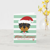 ロットワイラー犬のメリークリスマスの休日の挨拶 カード (黄色い花)