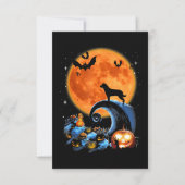 ロットワイラー犬の月かぼちゃのハロウィーンの衣装ギフト 出欠カード (正面)