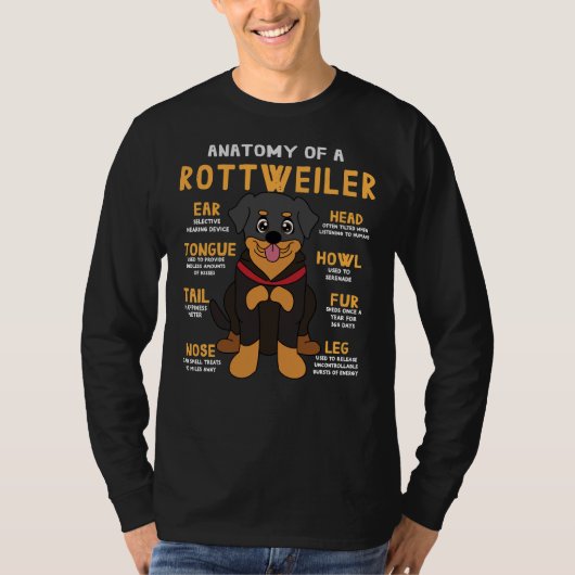ロットワイラー犬の構造 Tシャツ (正面)