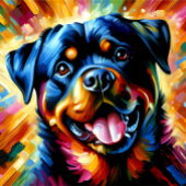 ロットワイラー犬の肖像 アクリルアートプリント 犬 ジグソーパズル