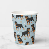 ロットワイラー犬の骨と前足 紙コップ (裏面)