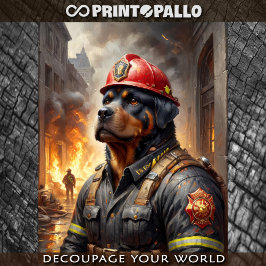 ロットワイラー犬は消防士として繁殖 –  薄葉紙