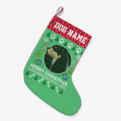 ロットワイラー犬は醜いクリスマスセーターを育てる スモールクリスマスストッキング (正面 (吊り時))