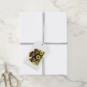 ロットワイラー犬ひまわりの花 ギフトタグ (より糸付き)