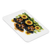 ロットワイラー犬ひまわりの花 マグネット (右側)