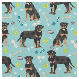 ロットワイラー犬や犬のおもちゃがライトブルー ファブリック