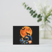 ロットワイラー犬カボチャハロウィン衣装プレゼント 名刺 (スタンド正面)