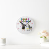 ロットワイラー犬ハッピーニューイヤー ラウンド壁時計 (ホーム)