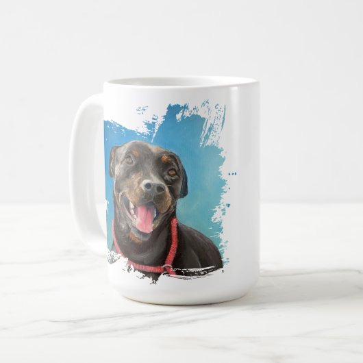 ロットワイラー犬愛マグ コーヒーマグカップ (正面左)