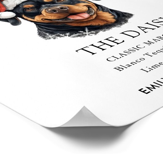 ロットワイラー犬結婚の特徴的なドリンクの看板 ポスター (角)