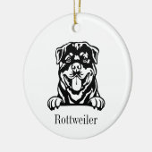 ロットワイラー犬  オーダーメイドペットオーナメント, Cu C セラミックオーナメント (左)