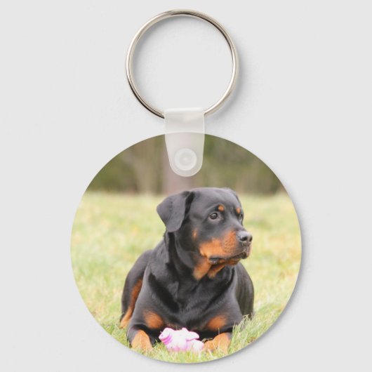 ロットワイラー犬 キーホルダー (正面)