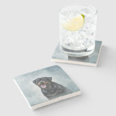 ロットワイラー犬 ストーンコースター (横)