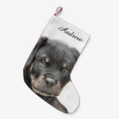 ロットワイラー犬 スモールクリスマスストッキング (正面 (吊り時))