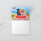 ロットワイラー犬 バレンタインデー トラック ハート カード (内部)