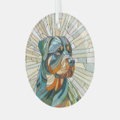 ロットワイラー犬 – モザイクアート ガラスオーナメント (正面左)