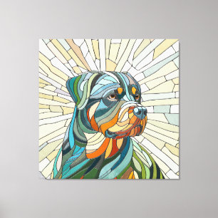 ロットワイラー犬 – モザイクアート キャンバスプリント