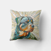 ロットワイラー犬 – モザイクアート クッション (裏面)