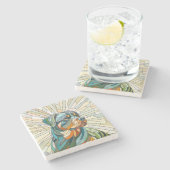 ロットワイラー犬 – モザイクアート ストーンコースター (横)