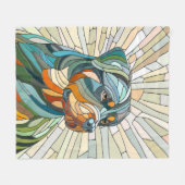 ロットワイラー犬 – モザイクアート フリースブランケット (正面(横))