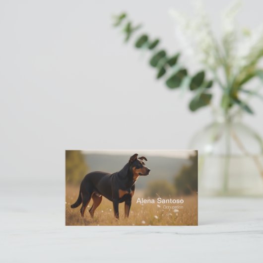 ロットワイラー犬 名刺 (スタンド正面)