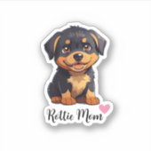 ロットワイラー犬momカスタムカットビニールシール シール (正面)