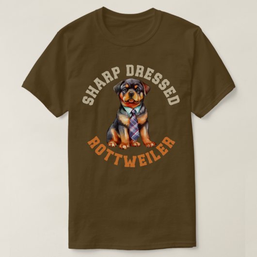 ロットワイラー着用可愛いロッティ犬 Tシャツ (デザイン正面)