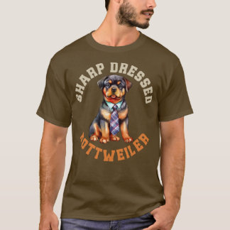 ロットワイラー着用可愛いロッティ犬 Tシャツ