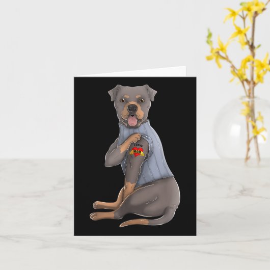 ロットワイラー私は母タトゥードッグマザーズおもしろいデイ大好き カード (黄色い花)