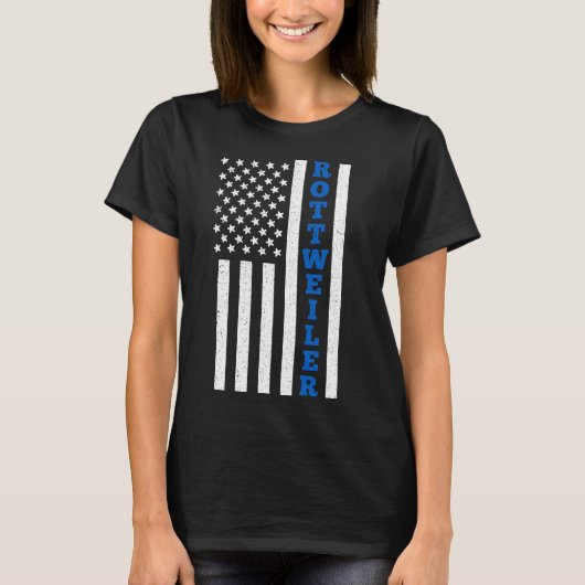 ロットワイラー米国国旗 Tシャツ (正面)