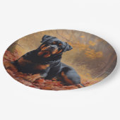 ロットワイラー紅葉秋インスパイア ペーパープレート (アングル)